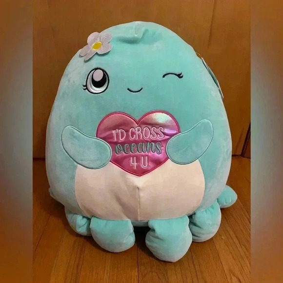 Squishmallow Olina The Octopus Valentines I’d Cross Oceans 4 U 16 inches NWT - Picture 2 of 13
